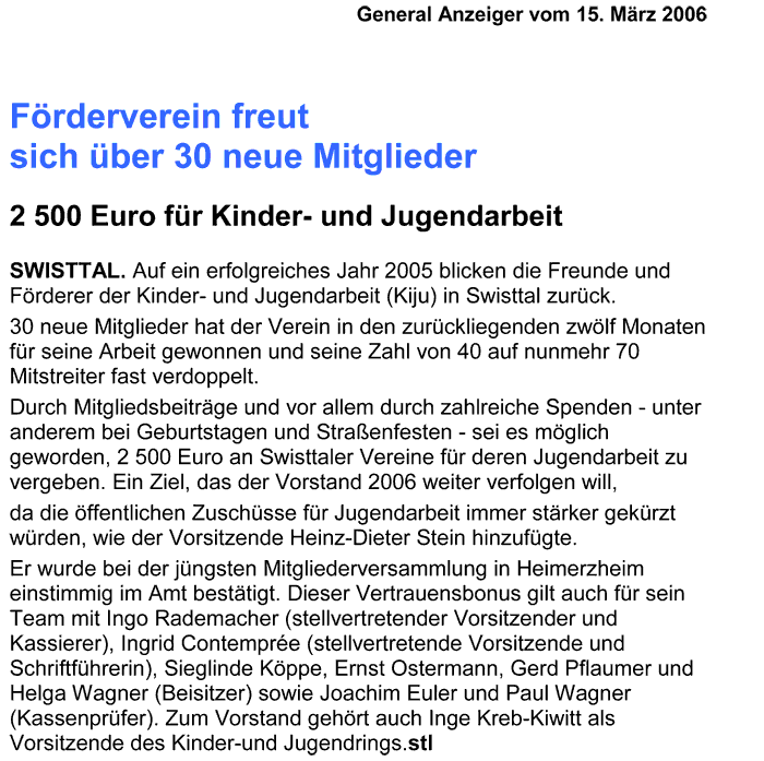 Mitgliederversammlung 2006